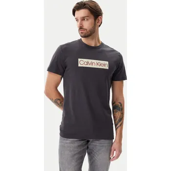 Pánské tričko Calvin Klein Jeans pánské tmavě šedé tričko - M