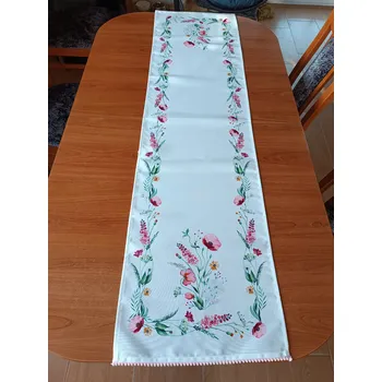 ubrus Běhoun na stůl , růžový lem