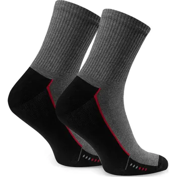 Oblečení a móda Šedo-černé pánské vysoké ponožky Art. 057 B386, GRAY MELANGE Velikost: 44/46