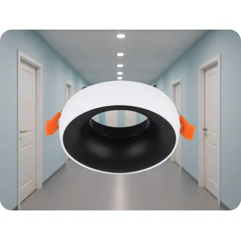 Osvětlení Rámeček na bodovou žárovku GU10, kulatý, černo-bílý