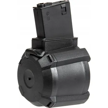 Airsoft Elektrický bubnový zásobník na 1200 kuliček pro repliky M4/M16 - černý