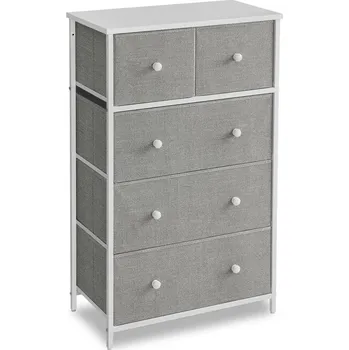 Komoda Komoda KALORA - kov, MDF, látka, více barev Barva: šedá