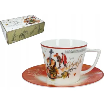 Porcelánová šálek 220 ml s podšálkem - A. Vivaldi, Podzim (CARMANI)