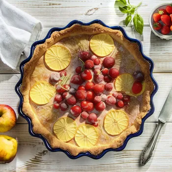 Forma na pečení BOLESŁAWIEC GU-1332 DEK. 882A 32 cm - keramická koláčová forma na pečení