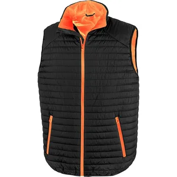Dámská vesta Result Unisex zateplená vesta - recycled R239X Black-Orange M