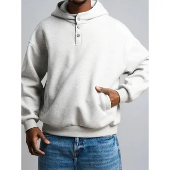 Pánské oblečení Sinsay - Základní hoodie - šedá - 976EU-09M - 976EU-09M-M