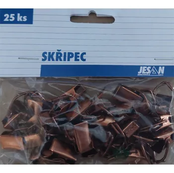 Jesan Skřipec záclonový kovový 25 ks měděný