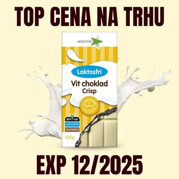 Čokoláda GREEN STAR Bílá čokoláda bez laktózy s křupkami 100 g EXP 12/2025