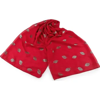 Šátek Šátek / šála se zlatým potiskem 70x180 cm - 3 červená