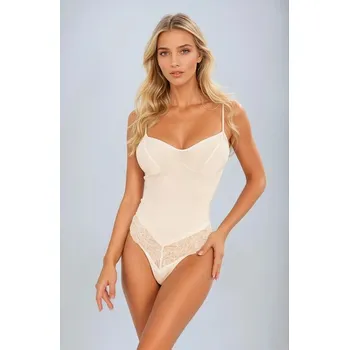 Body Dámské body na ramínka Biya ecru S - Dárková krabička