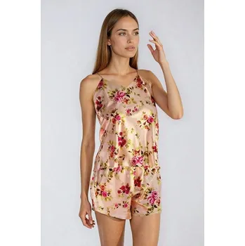 Dámské pyžamo Saténové pyžamo Karen flowers 4 L - Dárková krabička