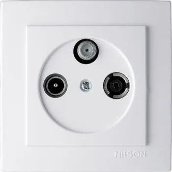 vypínač ELITE - TV-R-SAT zásuvka koncová - bílá (ZETRSK-B)