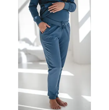 Těhotenské tepláky 2v1 Sweat Pants modré jeans bavlněné Velikost: XL