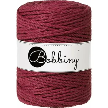 Příze Bobbiny 3PLY Macramé Rope 5 mm 100 m Wine Red Šňůra