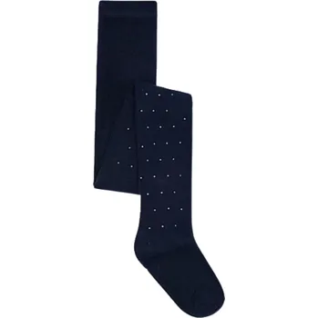 MAYORAL dívčí punčocháče tm. modrá puntíky šedá vel. 128 cm