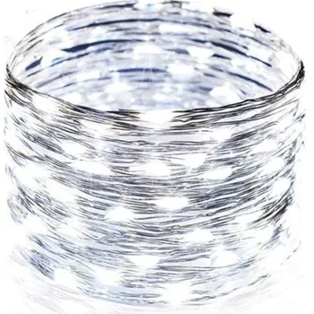 Vánoční dekorace Asao Vnitřní vánoční mikro řetěz Studená bílá 5m - 50 led diod na baterie