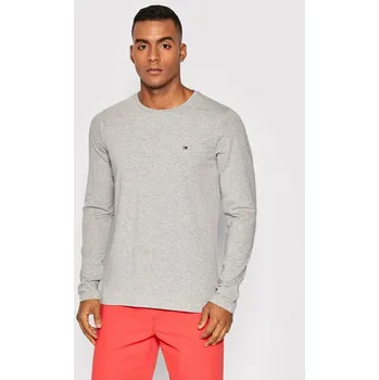 Pánské tričko Tommy Hilfiger šedé triko s dlouhým rukávem - M