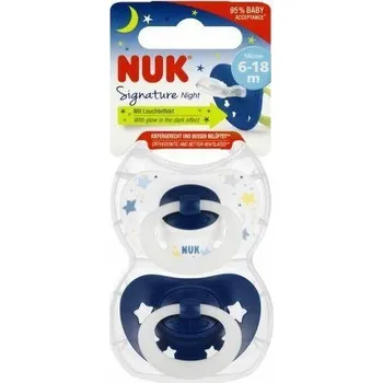 dudlíky NUK 8808 SILIKONOVÁ FIGURÍNA PODPIS NOC 6-18 2KS/BOX 539438, 176276