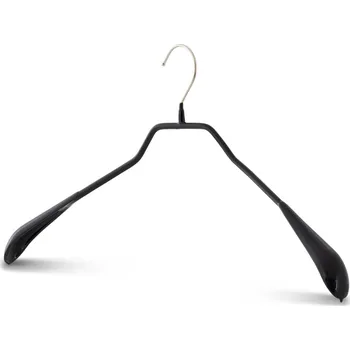 Ramínko MAWA kovové ramínko BODYFORM, protiskluzové, rozšířené konce, 46 cm, černé, 5 ks