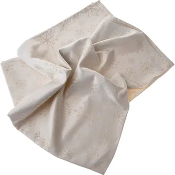 ubrus Vánoční Ubrus voděodolný Vločky zlatá, 140 x 140 cm