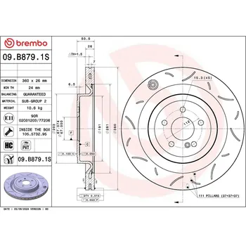 Brzdový kotouč Brzdový kotouč BREMBO 09.B879.1S