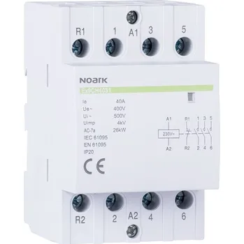 Stykač Noark 102427 Ex9CH63 40 220/230V 50/60Hz Instalační stykač, 63 A, ovl. 220/230 V, 4 NO kontakty (Ex9CH63 40 220/230V 50/60Hz)