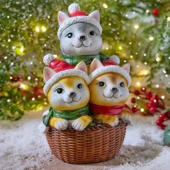 Vánoční dekorace Vánoční koťátka v košíku
