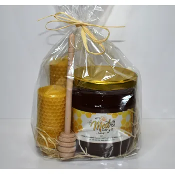 Žertovný předmět Dárkový balíček s medem a svíčkami