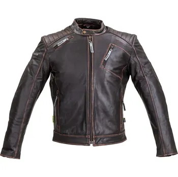Moto bunda W-TEC Kožená moto bunda Embracer Vintage Dark Brown - L