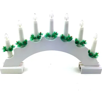 Vánoční svícen acool toy Vánoční svícen oblouk - 7 žárovek (na baterie) Bílý