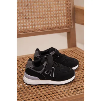 Dívčí tenisky Boto Sportovní tenisky dětské na suchý zip černé Galisse Boto černá | bílá | šedá 3452836