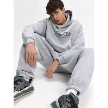 Pánské kalhoty Tepláky s potiskem - M/L - House - šedá - 398HI-85M