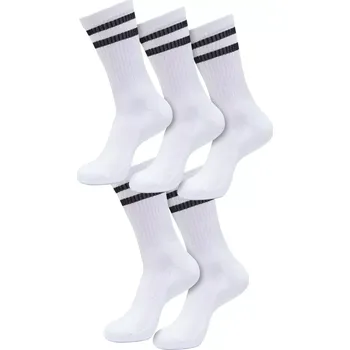 Dámské ponožky Unisex ponožky Urban Classics Double Stripe Socks 5-Pack velikost 47-50 white/black