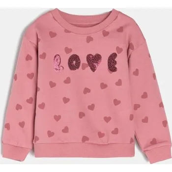 Dívčí mikina Sinsay - Mikina s kulatým výstřihem - růžová - 586GK-39X - 586GK-39X-80