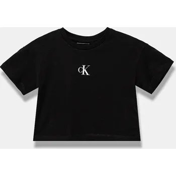 Chlapecké tričko Dětské bavlněné tričko Calvin Klein Jeans černá barva, IG0IG02136 IG0IG021361.104.PPYA 99X, vel. 104