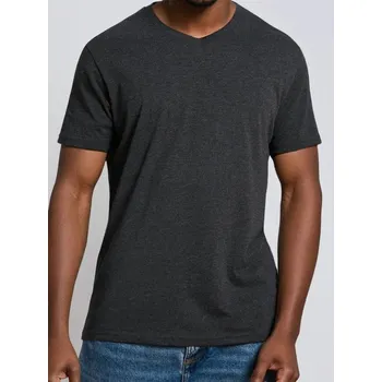 Pánské oblečení Sinsay - Tričko basic s výstřihem do V - šedá - 537EY-90M - 537EY-90M-2XL