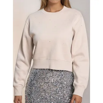 Dámská mikina Sinsay - Krátká mikina crewneck - béžová - 999FI-08X - 999FI-08X-M