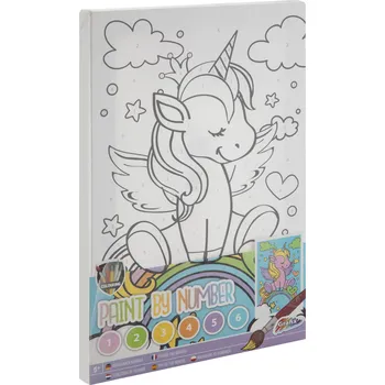 Grafix Malování podle čísel na plátno 29,7 x 19,5 cm jednorožec