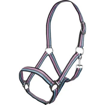 Vybavení pro koně HKM Ohlávka Linz HKM, brown/grey/pink/blue COB