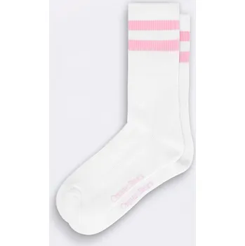Organic Basics Core Stripe Crew Socks 3-pack White / Soft Pink 39-42