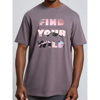 Sinsay - Bavlněné tričko s nápisem - fialová - 858GP-45X - 858GP-45X-2XL