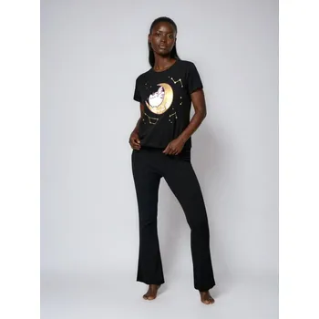 Dámské pyžamo Sinsay - Pyžamo s boxy topem a kalhotami z žebrované pleteniny Pusheen - černá - 239GF-99X - 239GF-99X-XL