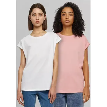 Dámské tričko Dámské tričko Urban Classics Extended Shoulder Tee 2-Pack velikost L lemonadepink+white