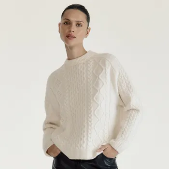 Dámský svetr Reserved - Svetr s&nbsp;vysokým podílem vlny a&nbsp;příměsí kašmíru - tělová - 322HI-02X - 322HI-02X-L