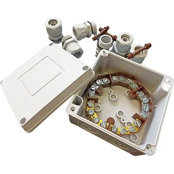 Elektroinstalační krabice Krabicová rozvodka + svorka, IP65, PA, 111x111x66mm (SEZ 6457-21)