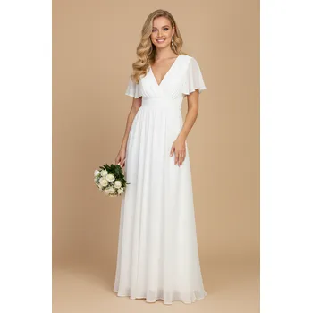 Dámské šaty EVA & LOLA Svatební šaty TACHA bílé Barva: Bílá, Velikost: S