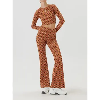 Sinsay - Krátký top s dlouhým rukávem a geometrickým vzorem - vícebarevná - 6258R-MLC - 6258R-MLC-S