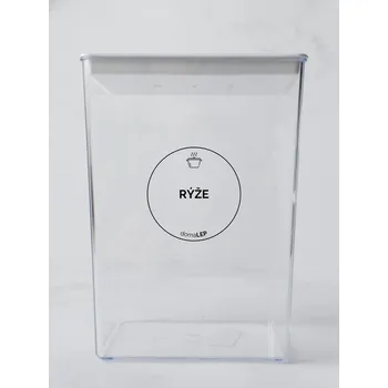 Samolepící etiketa RÝŽE – průhledná samolepka na dózu, tučnépísmo, 5 cm | DomaLEP