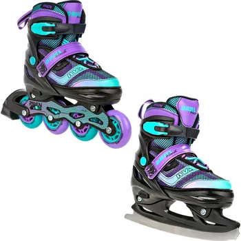 Kolečkové brusle Brusle 2v1 Raven Drill VIOLET/MINT ABEC7 Velikost bruslí: EU 34-37, Typ nože: Dámský (se zoubky)