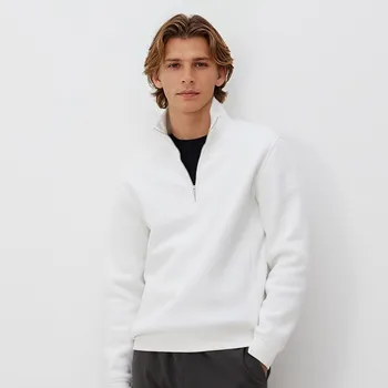 Pánská mikina Reserved - Mikina se stojáčkem - krémová - 6929H-01X - 6929H-01X-XXL